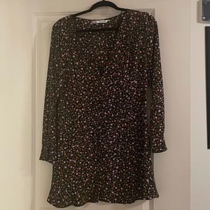 Zara Floral Long Sleeve Shift Dress
